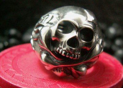 画像3: Cross Bone Skull With Heart Ring