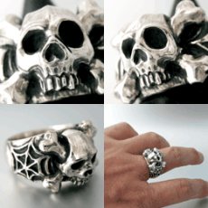 画像3: Cross Bone Skull Ring (3)