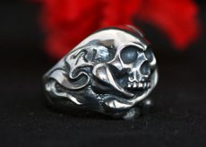 画像4: Cross Bone Skull With Heart Ring (4)